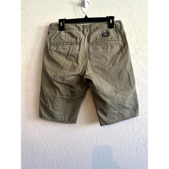 VANS Mid Rise Flat Front Chino Shorts Mens Size 28 Brown Slash Pocket - Picture 13 of 16